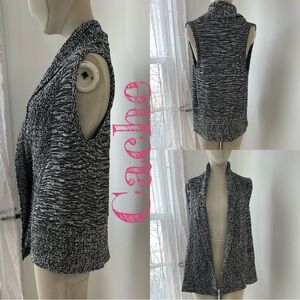 Cache Women's Black and White Sweater Vest